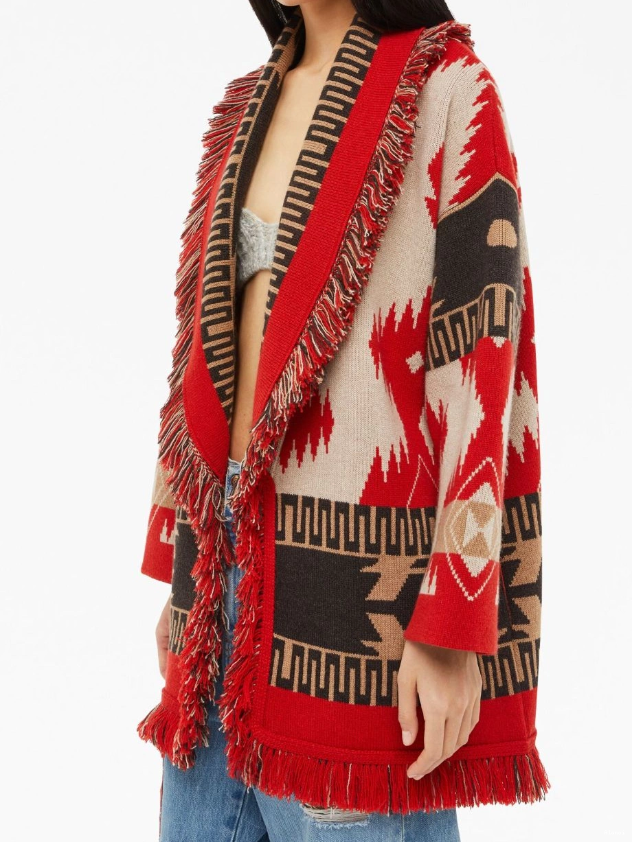 Affordable jacquard Women cardigan Icon Alanui cashmere 0804